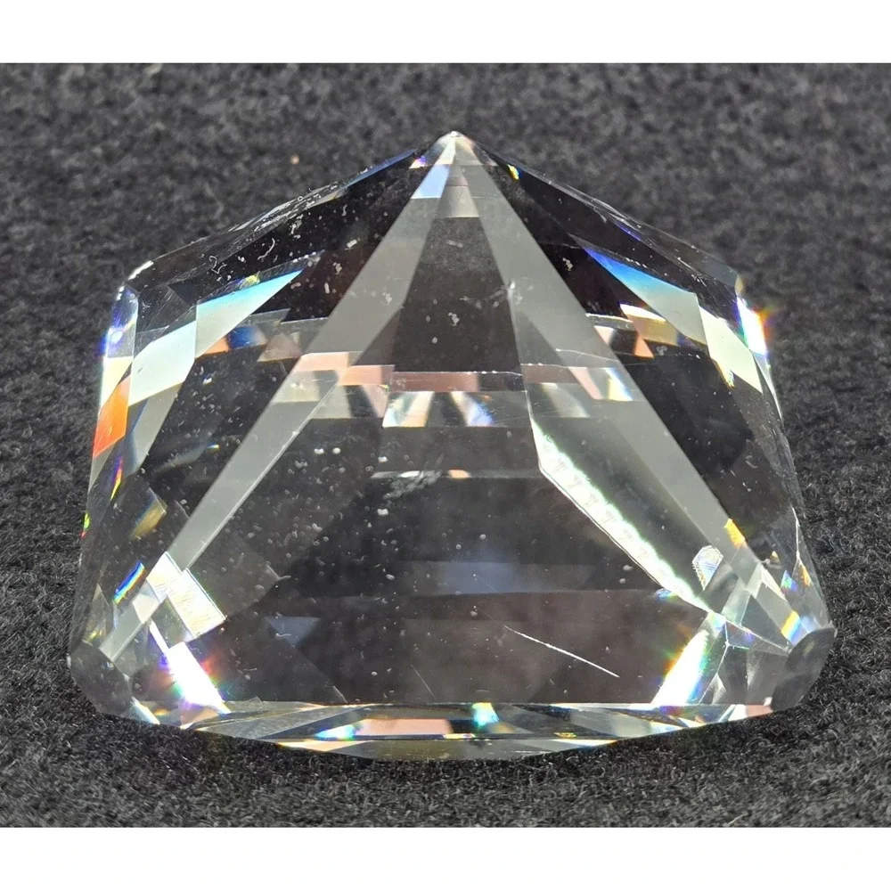Vtg Oleg Cassini Crystal Paperweight Cut Square Cut Clear 2x1.5